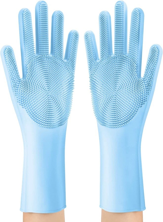 VYAKAT Dishwashing Sponge Gloves for Kitchen,Silicone Gloves Reusable Rubber Cleaning Gloves,Silicone Dishwashing Scrubber Gloves(Multicolor,1 Pair) - Image 2